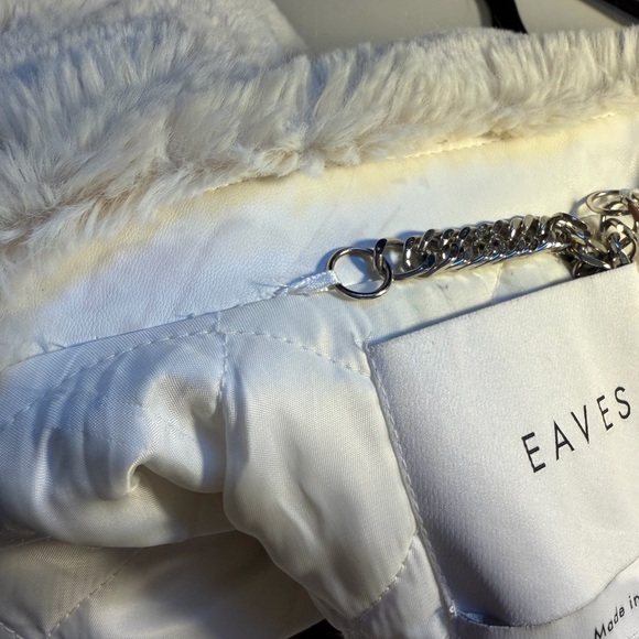 Eaves | Oversized Plush Cream Teddy Jacket - Women's Faux Fur Coat - Picture 8 of 16